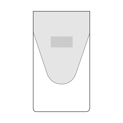 Rectangular pocket 52 x 90 mm with flap, short edge open, with filling level 