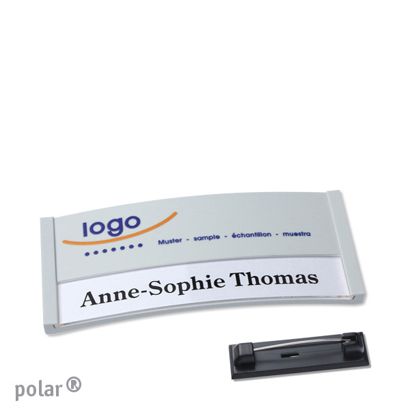 Name badges color-print stainless steel pin null | 65 x 30 mm