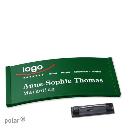 Name badges color-complete stainless steel pin null | 74 x 34 mm