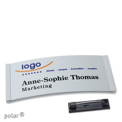 Name badges color-complete stainless steel pin null | 74 x 34 mm