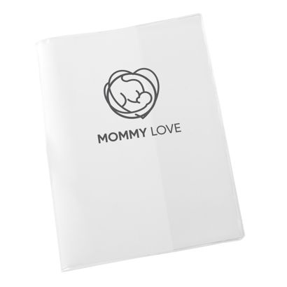 Covers for maternity records, custom-made 1-coloured | Open format: 180 x 260 mm Closed format: 180 x 130 mm | Screen printing | transparent | soft PVC | null