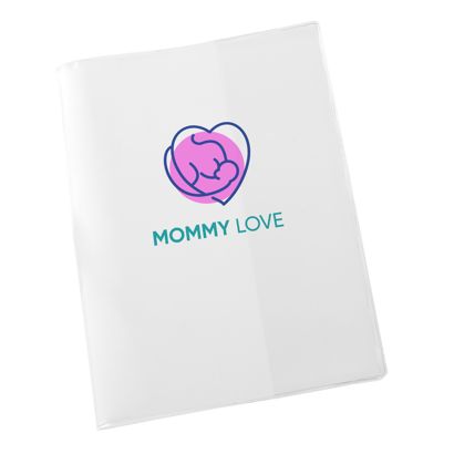 Covers for maternity records, custom-made 3-coloured | Open format: 180 x 260 mm Closed format: 180 x 130 mm | Screen printing | transparent | soft PVC | null