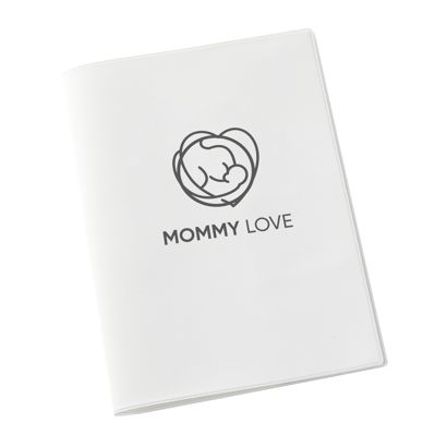Covers for maternity records, custom-made 1-coloured | Open format: 180 x 260 mm Closed format: 180 x 130 mm | Screen printing | white | soft PVC | null