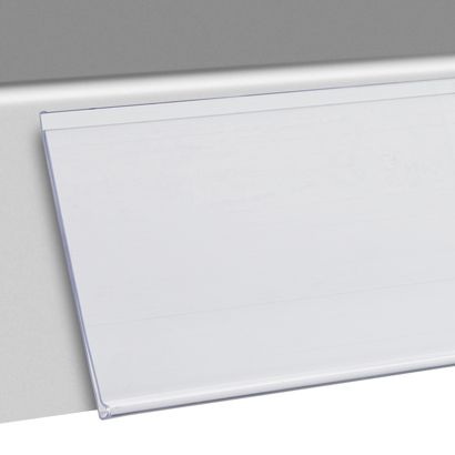 Regálová lišta DBR, samolepicí 60 mm | 100 mm | transparentní provedení  | k nalepení (standardní lepicí páska) 