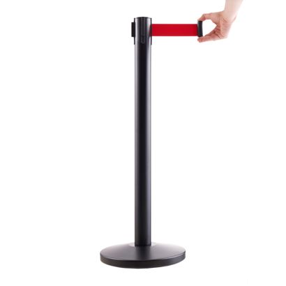 Queue barrier black, red tape 