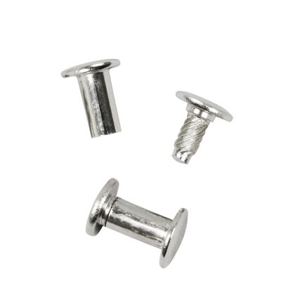 Knihařské šrouby s vtlačovací hlavou, poniklované 12 mm