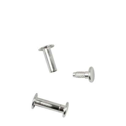 Knihařské šrouby s vtlačovací hlavou, poniklované 18 mm