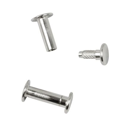 Knihařské šrouby s vtlačovací hlavou, poniklované 19 mm