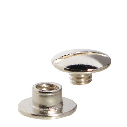 Knihařské šrouby, poniklované 10 mm | Objímka hladká, šroub s drážkou 