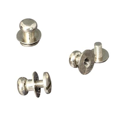 Nýtovací knoflíky k našroubování, 7 mm, poniklované 