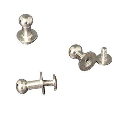 Nýtovací knoflíky k našroubování, 9 mm, poniklované 