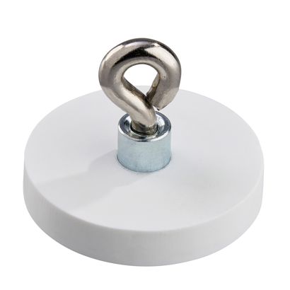 Rubber-coated magnet with eyelet 31 mm | null