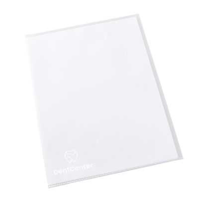 Cut flush folders A4 printed 1-coloured | Screen printing | transparent | rigid PVC | 150 µm | smooth