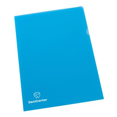 Cut flush folders A4 printed 1-coloured | Screen printing | blue | PP | 120 µm | grained