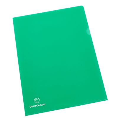 Cut flush folders A4 printed 1-coloured | Screen printing | green | PP | 120 µm | grained