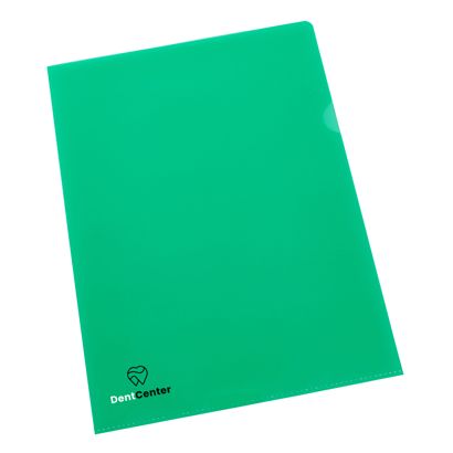 Cut flush folders A4 printed 2-coloured | Screen printing | green | PP | 120 µm | grained