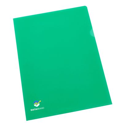 Cut flush folders A4 printed 3-coloured | Screen printing | green | PP | 120 µm | grained