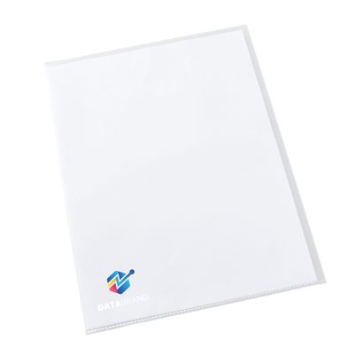 Cut flush folders A4 printed 4-coloured | Screen printing | transparent | PP | 120 µm | grained