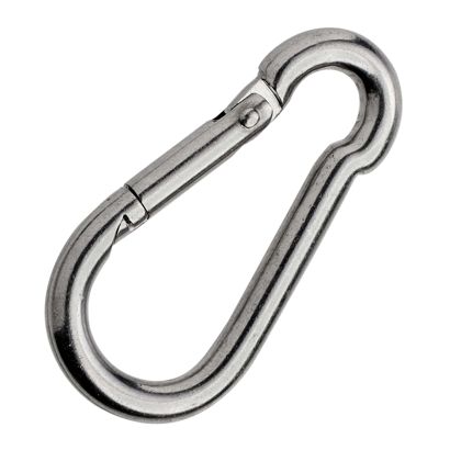 Carabiner, stainless steel, polished 50 mm