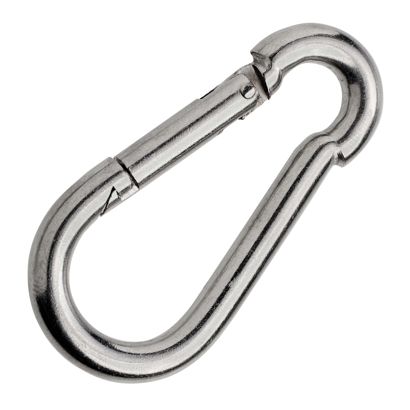 Carabiner, stainless steel, polished 70 mm