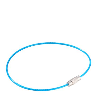 Drátěné lanko s otočným zapínáním, barevně potažené modrá  | 220 mm