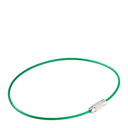 Drátěné lanko s otočným zapínáním, barevně potažené zelená  | 220 mm