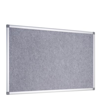 Felt pin board with aluminium frame, 60 x 90 cm grey 