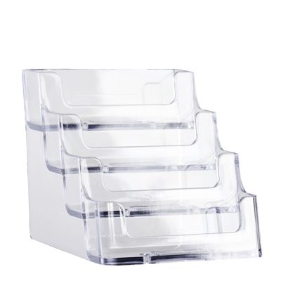 Business card holders, 4 compartments, landscape, transparent 