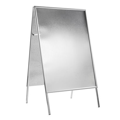 Zákaznický poutač SOLID-STOP A0 Outdoor, profil 25 mm, zkosené rohy, stříbrný 