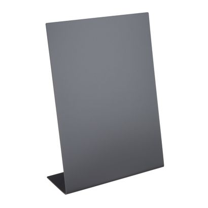 Reklamní stojan ve tvaru L s křídovou tabulí, černý A4 - 210 x 297 mm  | Formát na výšku 