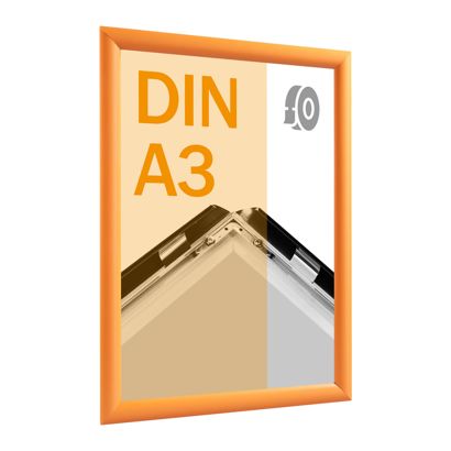 Sklopný klip rám A3, samolepicí oranžová  | Zkosení 