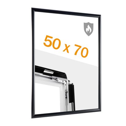 Protipožární rám 50 x 70 s protipožární certifikací B1 s PET krycí fólií  | černá 