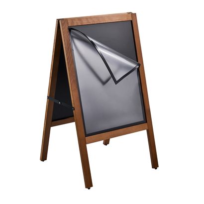 Reklamní stojan COMBI, A2, s magnetickým rámem, s tabulí , dřevodekor 