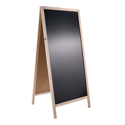 Reklamní stojan ze dřeva WOOD-STOP Lite XL, 64 x 136 cm vzhled světlého dřeva 