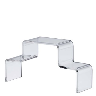 Dekorativní schůdky, akryl 175 x 90 x 50 mm  | transparentní provedení  | oboustranný 
