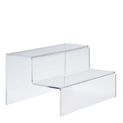 Dekorativní schůdky, akryl 300 x 170 x 220 mm  | transparentní provedení  | 2-stupňový 
