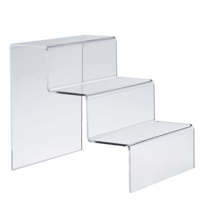 Dekorativní schůdky, akryl 220 x 250 x 273 mm  | transparentní provedení  | 3-stupňový 