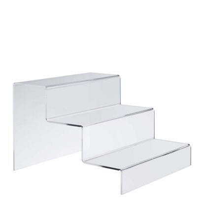 Dekorativní schůdky, akryl 300 x 215 x 333 mm  | transparentní provedení  | 3-stupňový 