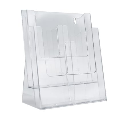 Leaflet holder, polystyrene, portrait, Taymar 2 x A4 + 1/3 A4