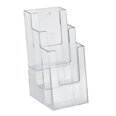 Držák prospektů, polystyren, formát na výšku,  Taymar 3 x 1/3 A4