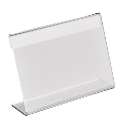 L-shaped sign holder, acrylic 130 x 90 mm  | Landscape 