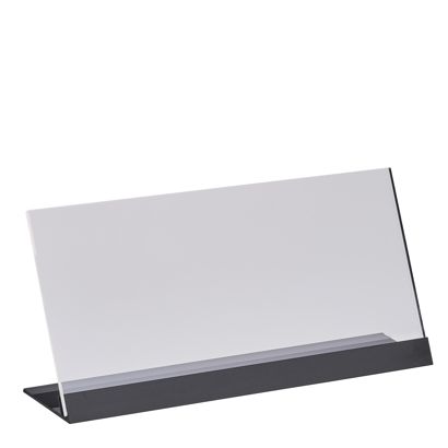 L-stojan z akrylu s hliníkovou základnou 1/3 A4 (100 x 210 mm)  | transparentní provedení|černá 