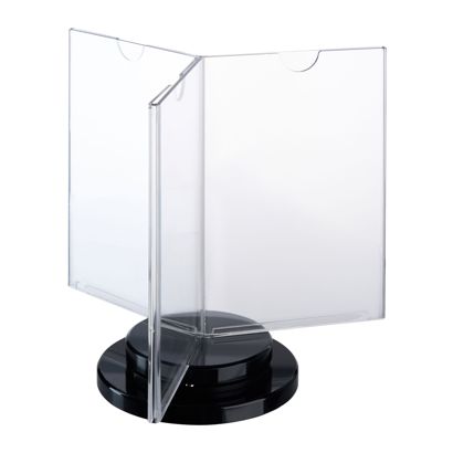 Rotating menu holder with black base, star-shaped, acrylic A6 
