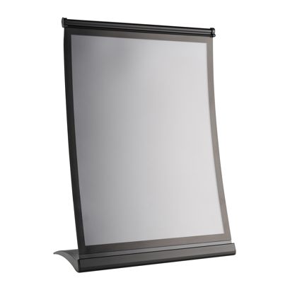 L-stand CURVE with A4 magnetic frame, black portrait