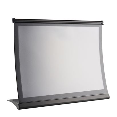 L-stand CURVE with A4 magnetic frame, black landscape