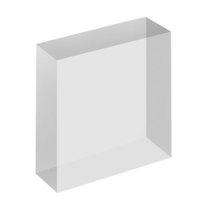 Acrylic block, transparent 75 x 75 x 25 mm