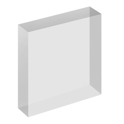 Acrylic block, transparent 100 x 100 x 25 mm
