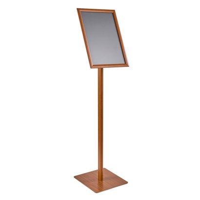 Information stand FUSION A3 with snap frame, wood finish 