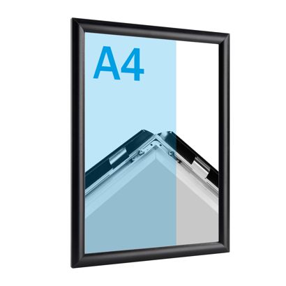 Snap frame, aluminium, A4 Mitred | black | 17 mm