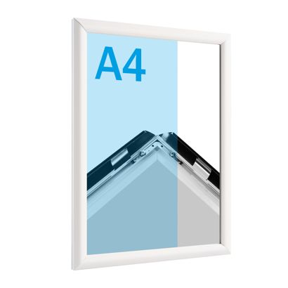 Snap frame, aluminium, A4 Mitred | white | 17 mm